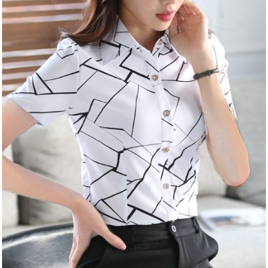 Áo Sơ Mi Chiffon Kẻ Sọc Trắng Đen Thời Trang Cho Nữ