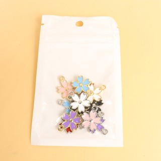10 Chiếc Ngọt Ngào Hình Sakura Men Nhỏ Giọt Dầu Quyến Rũ Cho DIY Hợp Thời Trang Vòng Cổ Vòng Tay Bông Tai Phụ Kiện Tóc Dây Xích Điện Thoại Và Bất kỳ Đồ Trang Trí Khác Mặt Dây Hoa Năm Cánh Nhiều Màu Sắc