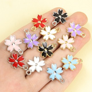 10 Chiếc Ngọt Ngào Hình Sakura Men Nhỏ Giọt Dầu Quyến Rũ Cho DIY Hợp Thời Trang Vòng Cổ Vòng Tay Bông Tai Phụ Kiện Tóc Dây Xích Điện Thoại Và Bất kỳ Đồ Trang Trí Khác Mặt Dây Hoa Năm Cánh Nhiều Màu Sắc