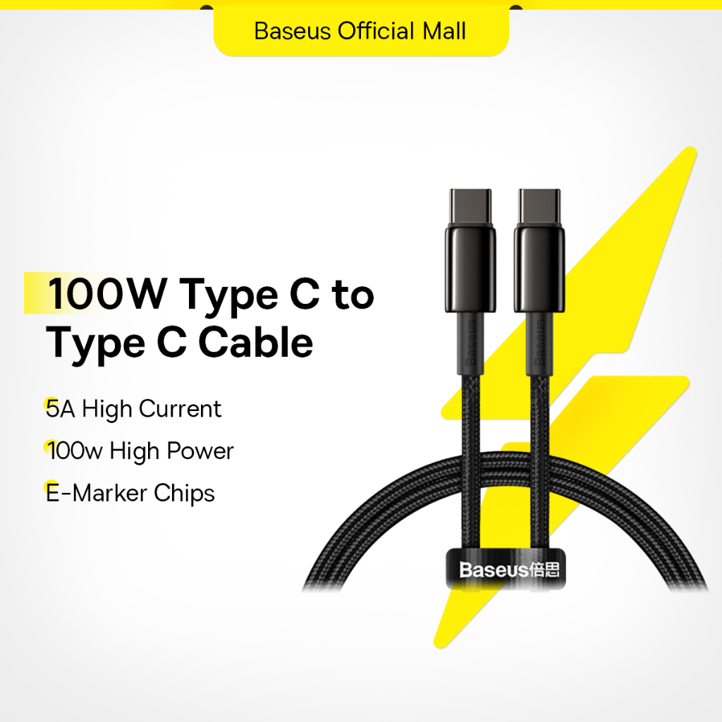 Dây cáp sạc nhanh Baseus cho Phone 15 Xiaomi Redmi Note 8 MacBook iPad Pro đầu USB C sang USB Type C tốc độ nhanh 4.0 PD 100W