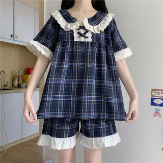 Bộ Pijama Hai Dây Dễ Thương Vải Đũi Cực Mát (Có Bigsize) Two-Piece Pajama【LittleStar6】