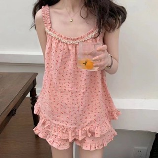Bộ Pijama Hai Dây Dễ Thương Vải Đũi Cực Mát (Có Bigsize) Two-Piece Pajama【LittleStar6】