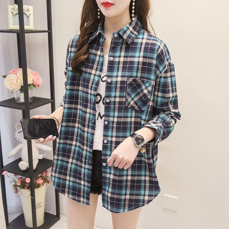 Áo Sơ Mi Kẻ Sọc Đỏ Vàng Nữ Tay Dài Áo Sơ Mi Nữ Đáy Top