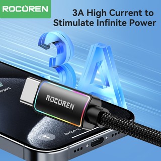 Cáp dữ liệu sạc nhanh Rocoren 3A Cáp USB A đến C cho ip15 Huewei