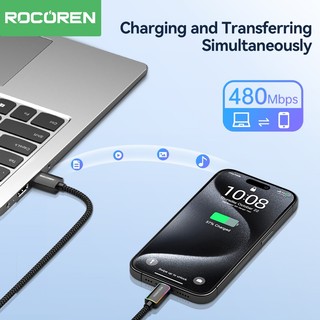 Cáp dữ liệu sạc nhanh Rocoren 3A Cáp USB A đến C cho ip15 Huewei