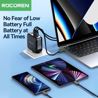 Rocoren 240W USB C Cáp PD 100W 60W Cáp Sạc Nhanh Cho iPhone Samsung USB C Dây Cho Điện Thoại Laptop 1m 2m 3m