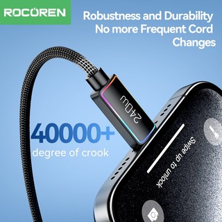 Rocoren 240W USB C Cáp PD 100W 60W Cáp Sạc Nhanh Cho iPhone Samsung USB C Dây Cho Điện Thoại Laptop 1m 2m 3m