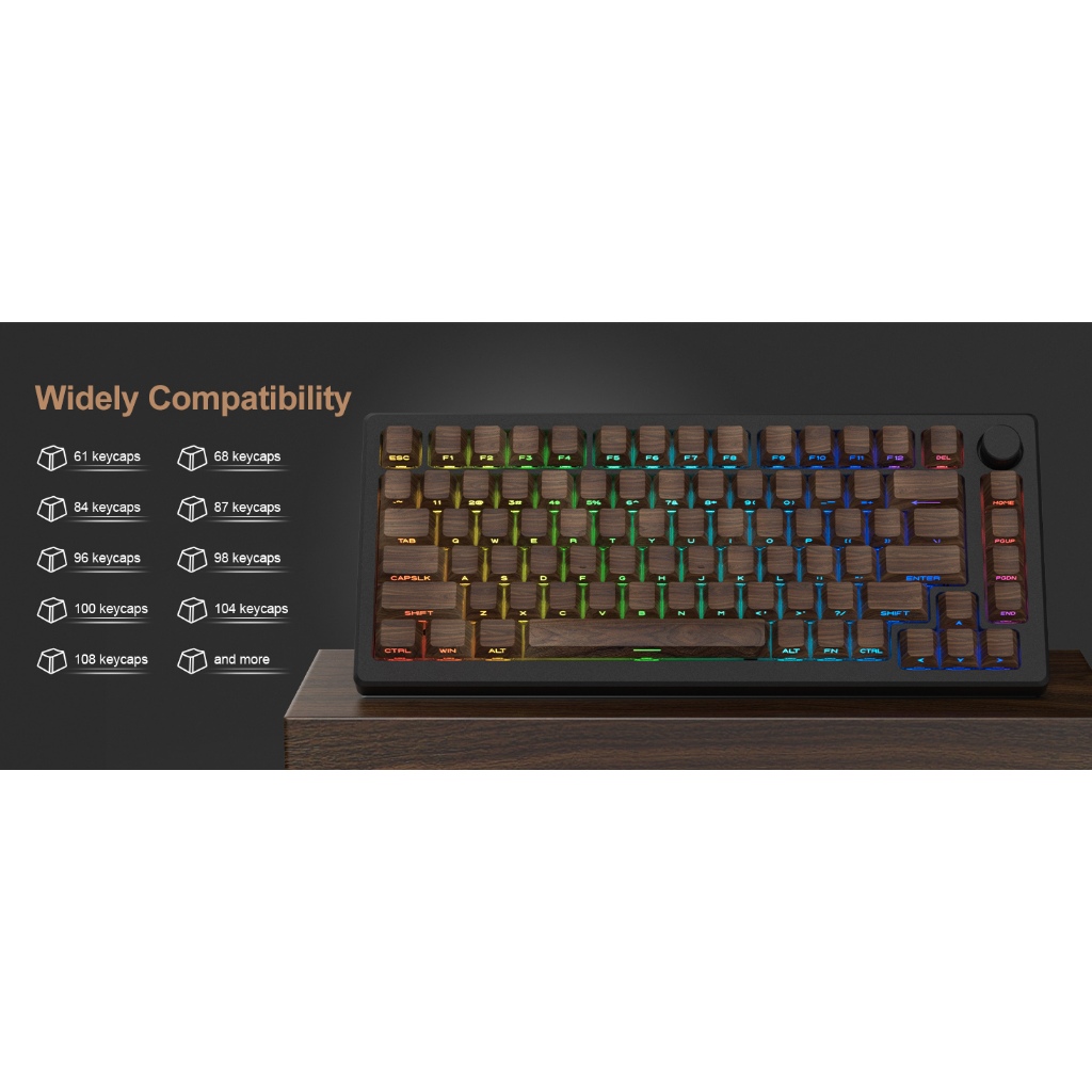 136 Phím Màu Nâu Họa Tiết Gỗ Keycaps Bên In Bóng Qua PBT Keycap Cherry Profile Dye-sub Key Cap Cho Cherry MX Switch Cơ Game Thủ Bàn Phím | BigBuy360 - bigbuy360.vn