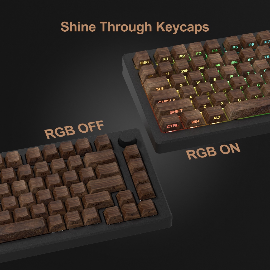 136 Phím Màu Nâu Họa Tiết Gỗ Keycaps Bên In Bóng Qua PBT Keycap Cherry Profile Dye-sub Key Cap Cho Cherry MX Switch Cơ Game Thủ Bàn Phím | BigBuy360 - bigbuy360.vn
