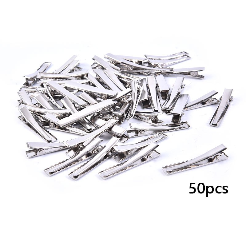 Set 50 Kẹp Tóc Cá Sấu Bằng Kim Loại Có Răng Kẹp DIY SBS