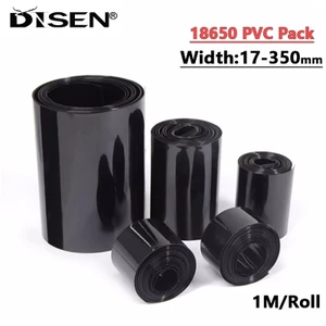 18650 Pin Lipo PVC Heat Shrink Tube Pack 17mm ~ 350mm Chiều Rộng Màng Cách Nhiệt Bọc lithium Vỏ Cáp Tay Màu Đen 1Meter