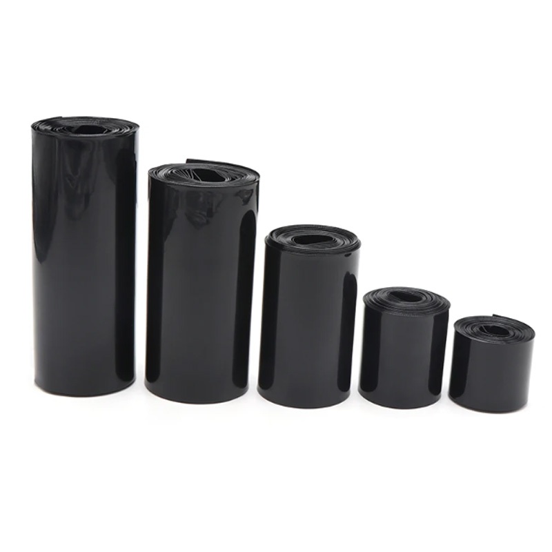 18650 Pin Lipo PVC Heat Shrink Tube Pack 17mm ~ 350mm Chiều Rộng Màng Cách Nhiệt Bọc lithium Vỏ Cáp Tay Màu Đen 1Meter