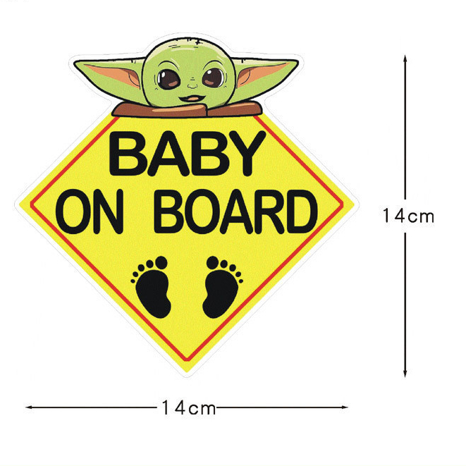 Hl Scratches trên cửa sổ phía sau kính và nhãn dán ô tô chặn miếng dán trang trí xe hơi chống thấm nước Yoda Baby Mandalorian