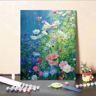 MOZI✨30 * 40cm / 40 * 50cm hoa tulip tranh tô màu theo số tranh số hóa tranh sơn dầu số hoá sơn acrylic  Tranh tô số hoá Seaside Tulip Digital Oil Painting diy Handmade Painting Coloring Painting Filling Painting Hand Painting Acrylic Painting