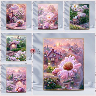 MOZI✨30 * 40cm / 40 * 50cm Biển hoa tranh tô màu theo số tranh số hóa tranh sơn dầu số hoá sơn acrylic  Hoa Cúc Biển Số Tranh Sơn Dầu Tự Làm Tranh Handmade Tranh Tô Màu Tranh Làm Đầy Tranh Số Tranh Chữa Bệnh Đẹp Sơn Dầu Sơn Tranh Trang Trí