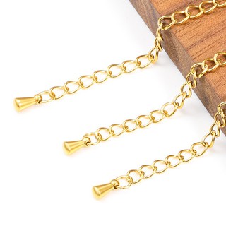 Thép không gỉ Đuôi Nước Thả Mặt Dây Chuyền Cuối Hạt Đuôi Mở Rộng Dây Xích DIY Trang Sức Làm Phụ Kiện