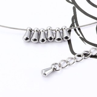 Thép không gỉ Đuôi Nước Thả Mặt Dây Chuyền Cuối Hạt Đuôi Mở Rộng Dây Xích DIY Trang Sức Làm Phụ Kiện