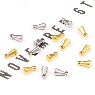 Thép không gỉ Đuôi Nước Thả Mặt Dây Chuyền Cuối Hạt Đuôi Mở Rộng Dây Xích DIY Trang Sức Làm Phụ Kiện