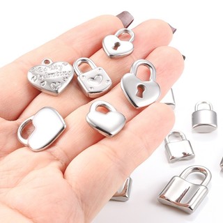 Mặt dây chuyền khóa nhỏ được đánh bóng bằng thép không gỉ Phụ kiện DIY Vàng Mặt dây chuyền trái tim