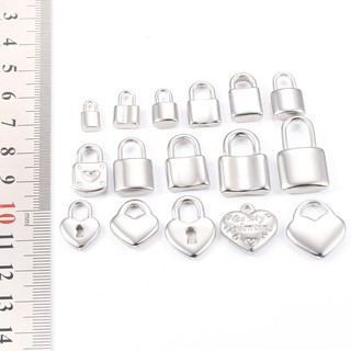 Mặt dây chuyền khóa nhỏ được đánh bóng bằng thép không gỉ Phụ kiện DIY Vàng Mặt dây chuyền trái tim