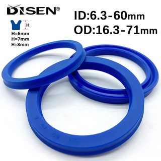Uhs Loại Trục Con Dấu Thủy Lực ID 6.3-60mm Polyurethane Piston Trục Piston Thanh PU Single Lip U Hình Cốc Dầu Con Dấu Heigh 6mm 7mm 8mm