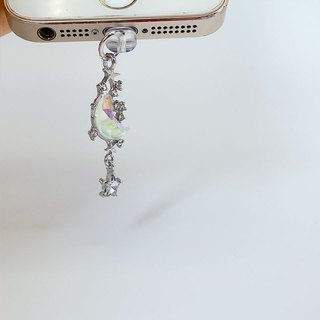 Điện thoại di động Phích cắm chống bụi màu tự làm Diamond Moon Star Charm