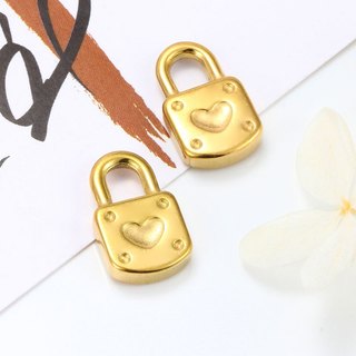 Khóa Thép Không Gỉ Quyến Rũ Cho DIY Trang Sức Làm Vòng Cổ Hip Hop Mặt Dây Chuyền Hình Trái Tim Rỗng Khóa Phụ Kiện