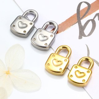 Khóa Thép Không Gỉ Quyến Rũ Cho DIY Trang Sức Làm Vòng Cổ Hip Hop Mặt Dây Chuyền Hình Trái Tim Rỗng Khóa Phụ Kiện