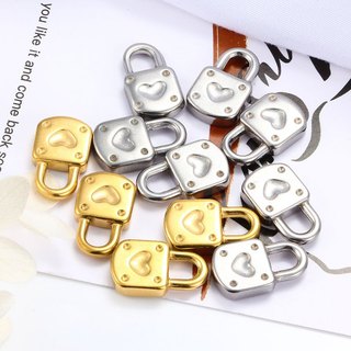 Khóa Thép Không Gỉ Quyến Rũ Cho DIY Trang Sức Làm Vòng Cổ Hip Hop Mặt Dây Chuyền Hình Trái Tim Rỗng Khóa Phụ Kiện
