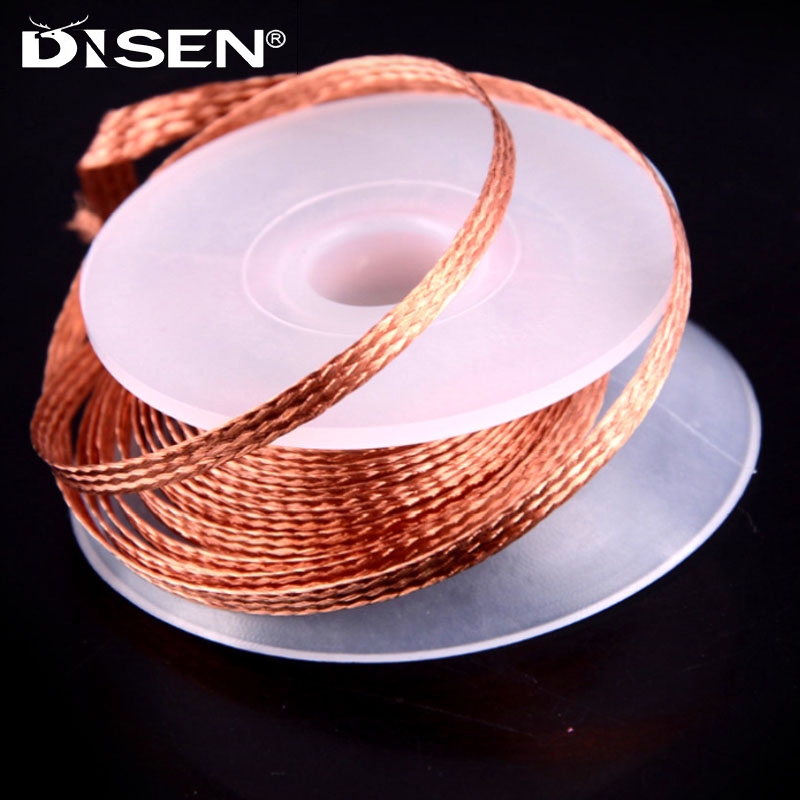 Băng lưới đồng bện 1-4mm tẩy thiếc hàn, dây wick thông lượng cho hàn