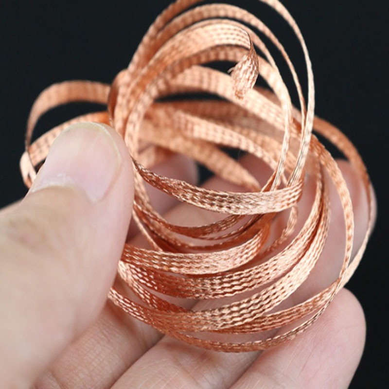 Băng lưới đồng bện 1-4mm tẩy thiếc hàn, dây wick thông lượng cho hàn