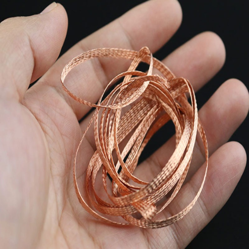 Băng lưới đồng bện 1-4mm tẩy thiếc hàn, dây wick thông lượng cho hàn