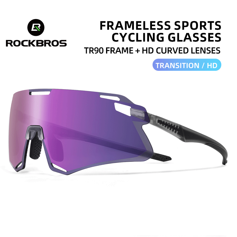 ROCKBROS Kính đạp xe không viền kính râm đổi màu dành cho xe đạp MTB và đường chống gió thể thao cho nam và nữ