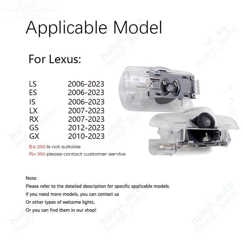 2 Đèn LED Chiếu Logo Gắn Cửa Xe Hơi Lexus LS ES IS LX RX GS GX
