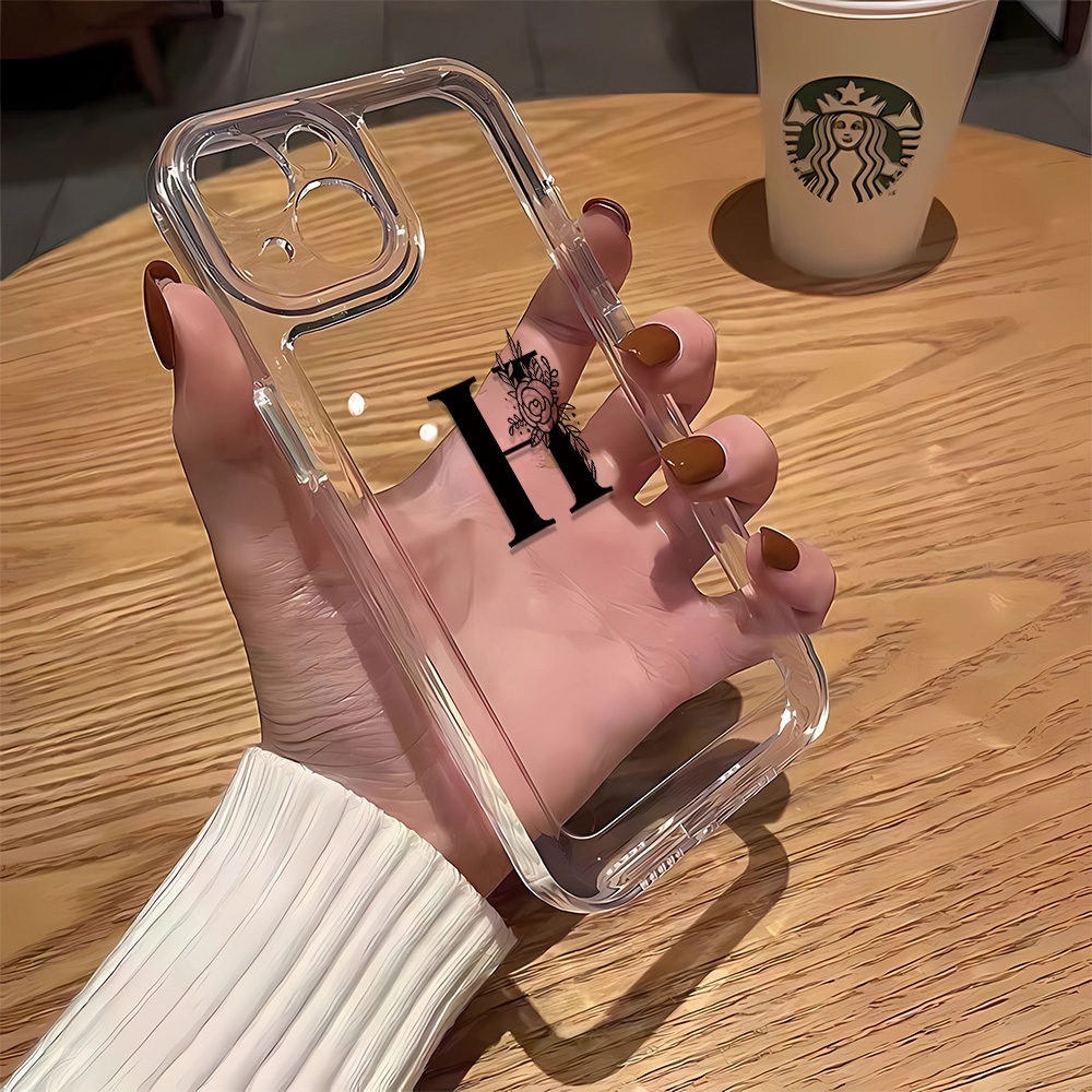 Ốp Điện Thoại Không Gian Chữ H Cho iPhone 7 8 Plus XS Max X XR 14 Pro Max 11 12 13 15 Pro Max SE 2020 Bao Chống Sốc Trong Suốt