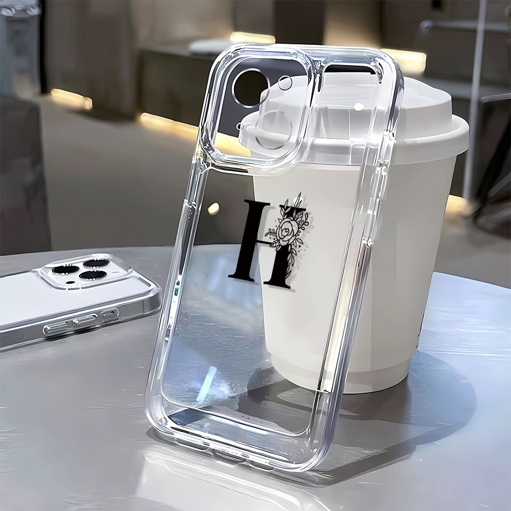 Ốp Điện Thoại Không Gian Chữ H Cho iPhone 7 8 Plus XS Max X XR 14 Pro Max 11 12 13 15 Pro Max SE 2020 Bao Chống Sốc Trong Suốt