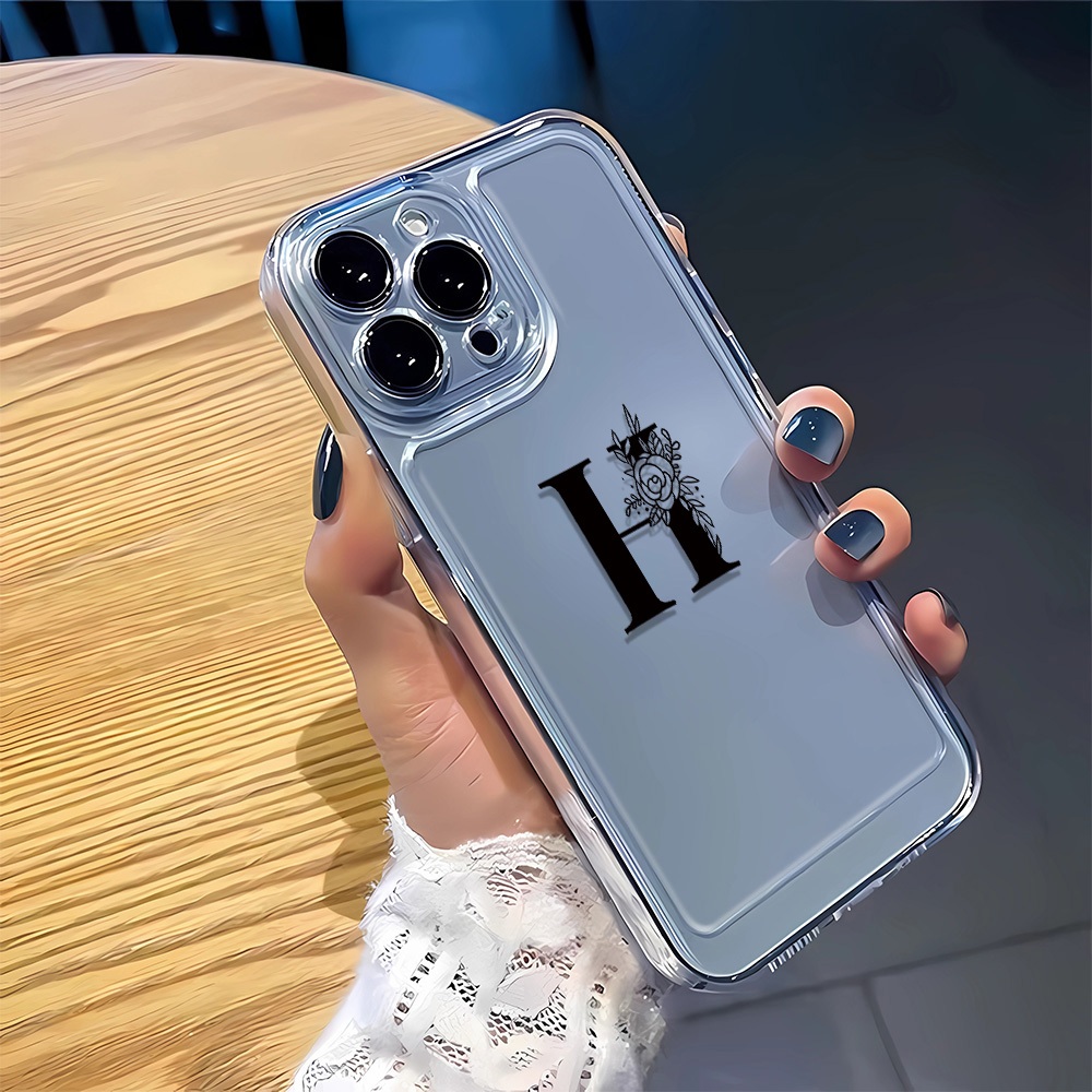 Ốp Điện Thoại Không Gian Chữ H Cho iPhone 7 8 Plus XS Max X XR 14 Pro Max 11 12 13 15 Pro Max SE 2020 Bao Chống Sốc Trong Suốt