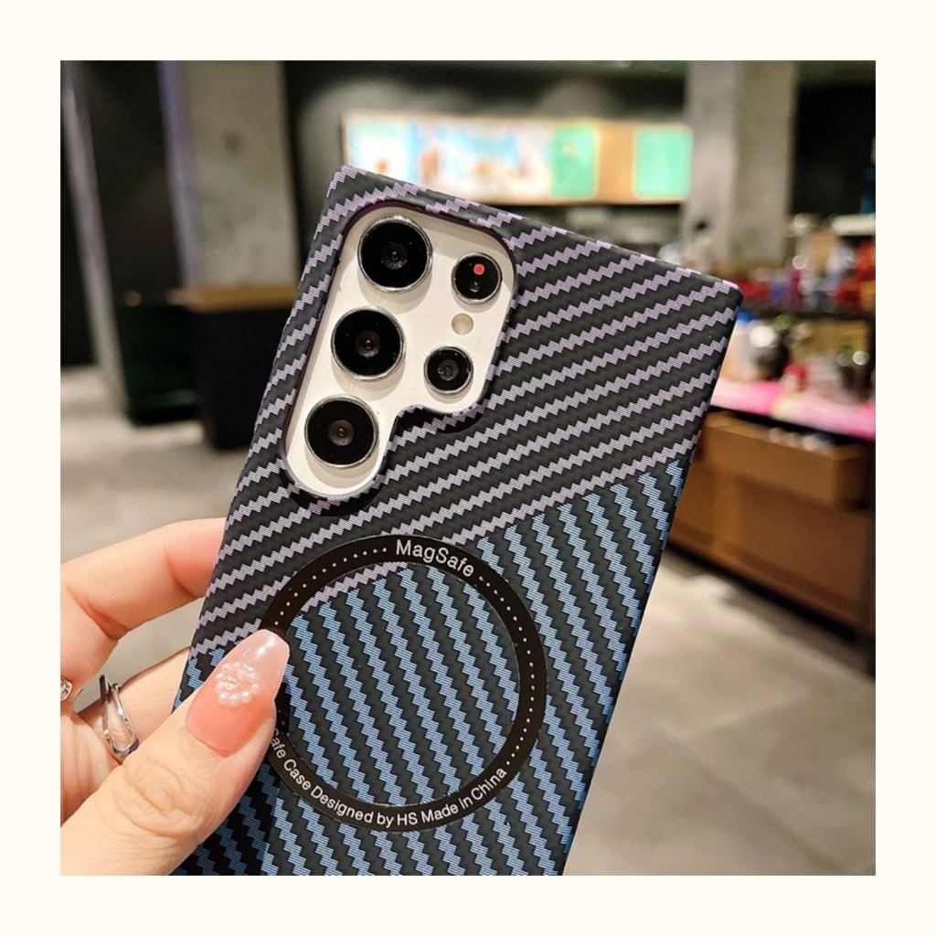 Ốp lưng Samsung S25/S24/S23/S22+ kết cấu sợi carbon cứng siêu mỏng, vỏ chống sốc sang trọng