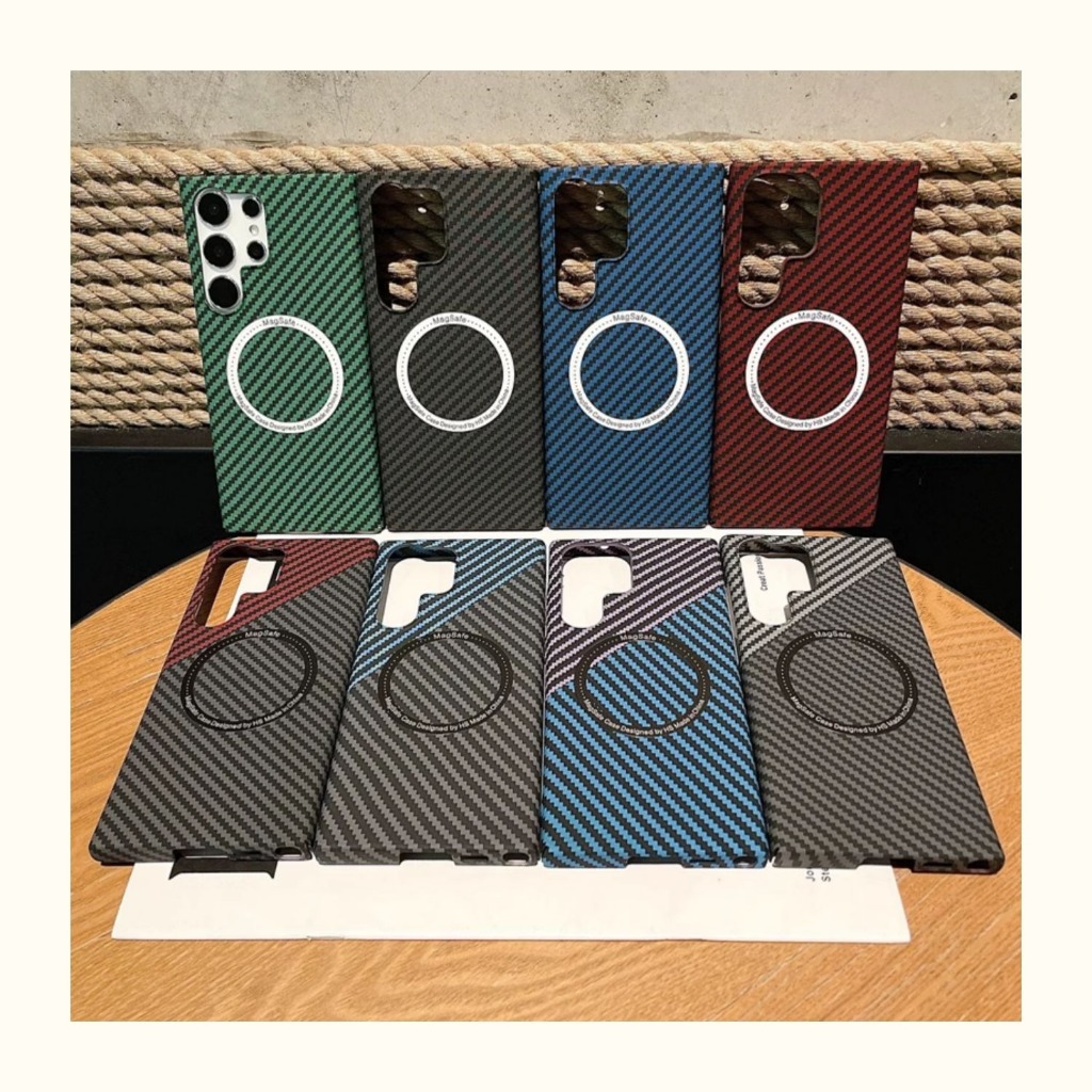 Ốp lưng Samsung S25/S24/S23/S22+ kết cấu sợi carbon cứng siêu mỏng, vỏ chống sốc sang trọng