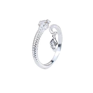 Smallbrainssuper Nhẫn Mạ Vàng Đồng Hình Rồng Chống Thấm Nước Có Thể Điều Chỉnh Thời Trang unisex sbs