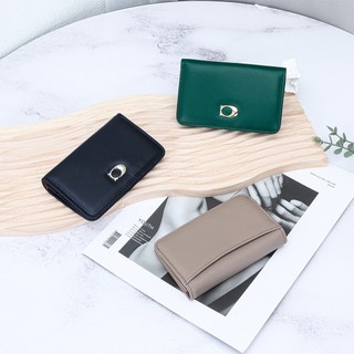 Phong Cách Mới Da Bò Ví Nữ Mini Gấp Thẻ Có Dây Kéo Ví Đựng Tiền Xu Quà Tặng Nữ