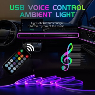 Thanh đèn xung quanh ô tô Chế độ Mult RGB Đèn LED đa năng Nội thất Dải ẩn Đèn khí quyển