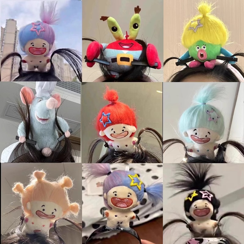 Crazy Baby hair Hoop mouse Cua Boss grabs bangs, kẹp răng bị thiếu, kẹp ...