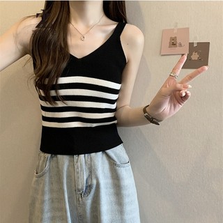 ZHELIHANGFEI Áo Len Hai Dây Cổ Chữ V Thời Trang Dành Cho Nữ