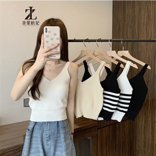 ZHELIHANGFEI Áo Len Hai Dây Cổ Chữ V Thời Trang Dành Cho Nữ