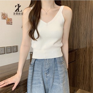 ZHELIHANGFEI Áo Len Hai Dây Cổ Chữ V Thời Trang Dành Cho Nữ