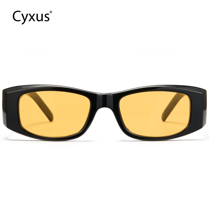 Cyxus Kính Mát Thời Trang Unisex Phong Cách Đường Phố Gọng Đen Hình Chữ Nhật Bản To Cá Tính Chống Tia UV400 1550