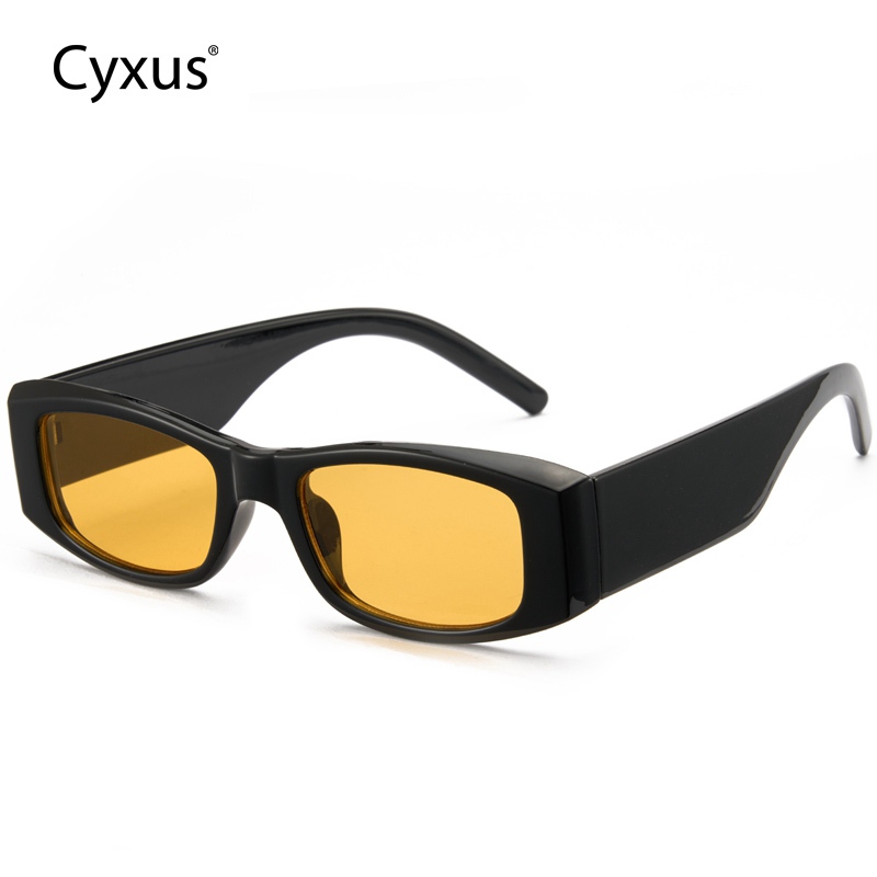 Cyxus Kính Mát Thời Trang Unisex Phong Cách Đường Phố Gọng Đen Hình Chữ Nhật Bản To Cá Tính Chống Tia UV400 1550