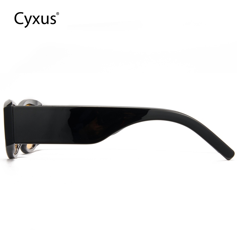 Cyxus Kính Mát Thời Trang Unisex Phong Cách Đường Phố Gọng Đen Hình Chữ Nhật Bản To Cá Tính Chống Tia UV400 1550