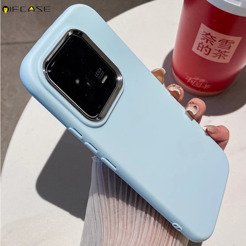 Dành Cho Xiaomi 14 13 13T 12 12T 12S Mi 11 Pro 10 10T Lite 12X 10S Ốp Điện Thoại ins Hình Bầu Dục Dễ Thương Mạ Tròn Kẹo Màu Trơn Mờ Mờ Đơn Giản Vỏ Silicon Mềm Vỏ Ốp Lưng